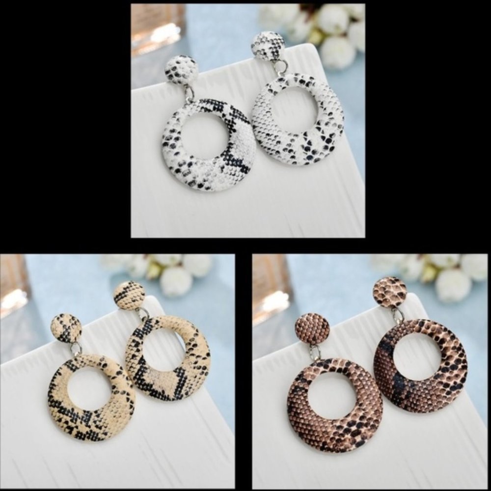 NEW | Snake Print Drop Earrings